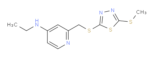 N-ethyl-2-(((5-(methylthio)-1,3,4-thiadiazol-2-yl)thio)methyl)pyridin-4-amine