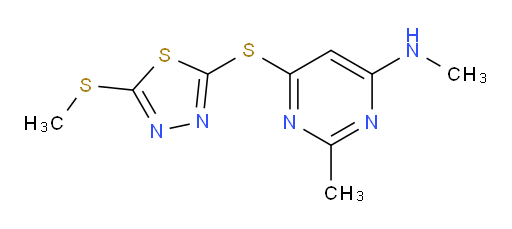 N,2-dimethyl-6-((5-(methylthio)-1,3,4-thiadiazol-2-yl)thio)pyrimidin-4-amine