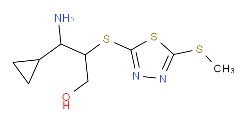3-amino-3-cyclopropyl-2-((5-(methylthio)-1,3,4-thiadiazol-2-yl)thio)propan-1-ol