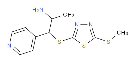 1-((5-(methylthio)-1,3,4-thiadiazol-2-yl)thio)-1-(pyridin-4-yl)propan-2-amine