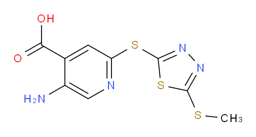 5-amino-2-((5-(methylthio)-1,3,4-thiadiazol-2-yl)thio)isonicotinic acid