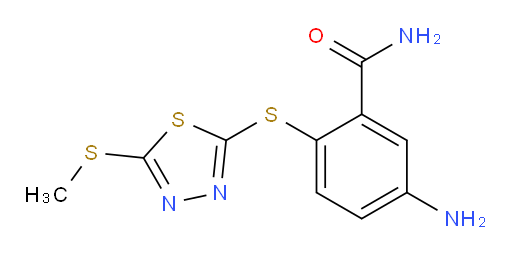 5-amino-2-((5-(methylthio)-1,3,4-thiadiazol-2-yl)thio)benzamide
