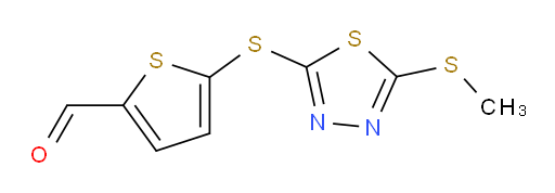 5-((5-(methylthio)-1,3,4-thiadiazol-2-yl)thio)thiophene-2-carbaldehyde