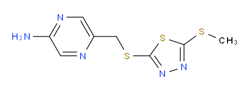 5-(((5-(methylthio)-1,3,4-thiadiazol-2-yl)thio)methyl)pyrazin-2-amine