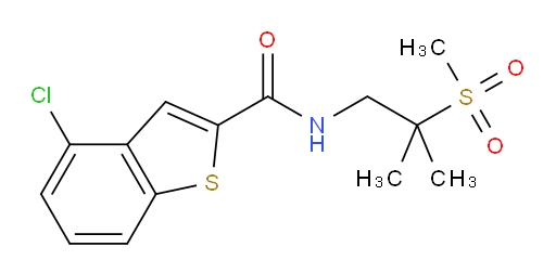 4-chloro-N-(2-methyl-2-(methylsulfonyl)propyl)benzo[b]thiophene-2-carboxamide