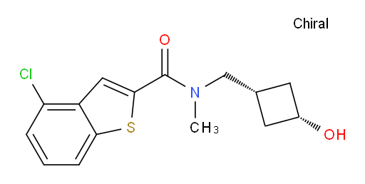 4-chloro-N-(((1s,3s)-3-hydroxycyclobutyl)methyl)-N-methylbenzo[b]thiophene-2-carboxamide