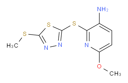6-methoxy-2-((5-(methylthio)-1,3,4-thiadiazol-2-yl)thio)pyridin-3-amine