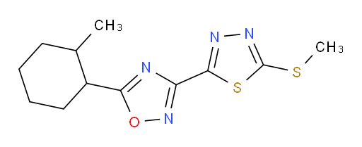5-(2-methylcyclohexyl)-3-(5-(methylthio)-1,3,4-thiadiazol-2-yl)-1,2,4-oxadiazole