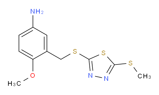 4-methoxy-3-(((5-(methylthio)-1,3,4-thiadiazol-2-yl)thio)methyl)aniline