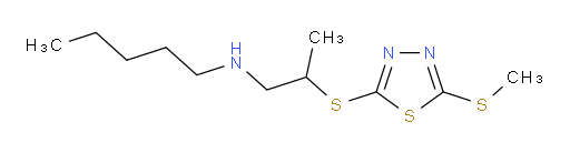 N-(2-((5-(methylthio)-1,3,4-thiadiazol-2-yl)thio)propyl)pentan-1-amine