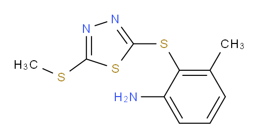 3-methyl-2-((5-(methylthio)-1,3,4-thiadiazol-2-yl)thio)aniline