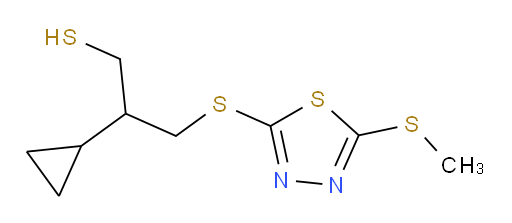 2-cyclopropyl-3-((5-(methylthio)-1,3,4-thiadiazol-2-yl)thio)propane-1-thiol