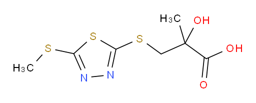 2-hydroxy-2-methyl-3-((5-(methylthio)-1,3,4-thiadiazol-2-yl)thio)propanoic acid