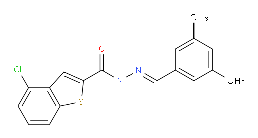 (E)-4-chloro-N'-(3,5-dimethylbenzylidene)benzo[b]thiophene-2-carbohydrazide