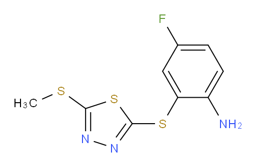 4-fluoro-2-((5-(methylthio)-1,3,4-thiadiazol-2-yl)thio)aniline