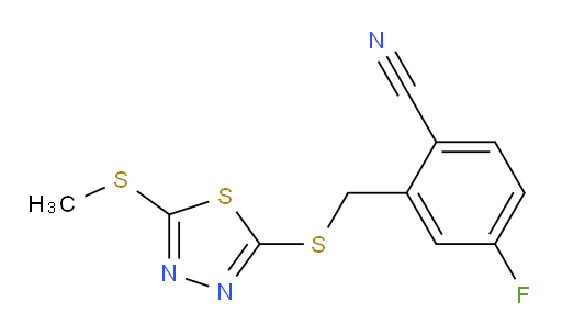 4-fluoro-2-(((5-(methylthio)-1,3,4-thiadiazol-2-yl)thio)methyl)benzonitrile