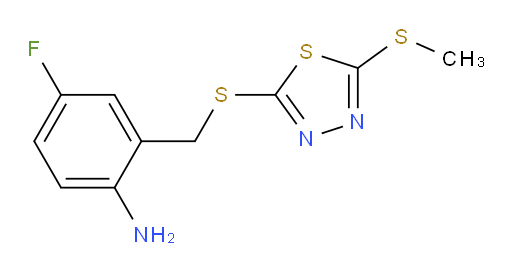 4-fluoro-2-(((5-(methylthio)-1,3,4-thiadiazol-2-yl)thio)methyl)aniline