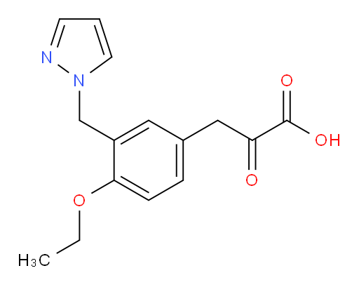 3-(3-((1H-pyrazol-1-yl)methyl)-4-ethoxyphenyl)-2-oxopropanoic acid