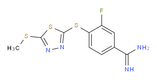 3-fluoro-4-((5-(methylthio)-1,3,4-thiadiazol-2-yl)thio)benzimidamide