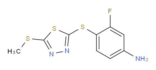 3-fluoro-4-((5-(methylthio)-1,3,4-thiadiazol-2-yl)thio)aniline