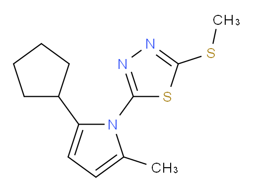 2-(2-cyclopentyl-5-methyl-1H-pyrrol-1-yl)-5-(methylthio)-1,3,4-thiadiazole