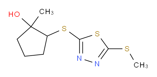 1-methyl-2-((5-(methylthio)-1,3,4-thiadiazol-2-yl)thio)cyclopentanol