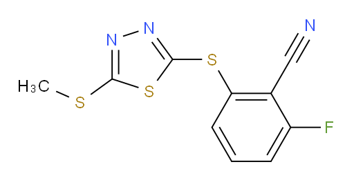 2-fluoro-6-((5-(methylthio)-1,3,4-thiadiazol-2-yl)thio)benzonitrile