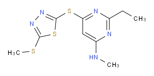 2-ethyl-N-methyl-6-((5-(methylthio)-1,3,4-thiadiazol-2-yl)thio)pyrimidin-4-amine