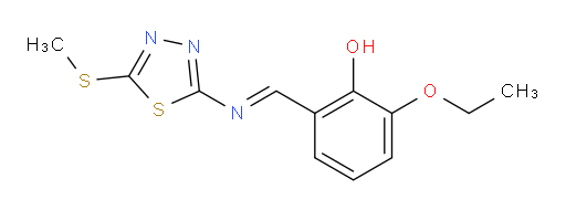 (E)-2-ethoxy-6-(((5-(methylthio)-1,3,4-thiadiazol-2-yl)imino)methyl)phenol