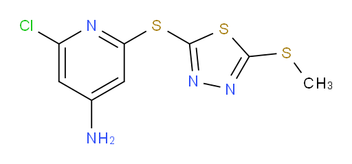 2-chloro-6-((5-(methylthio)-1,3,4-thiadiazol-2-yl)thio)pyridin-4-amine