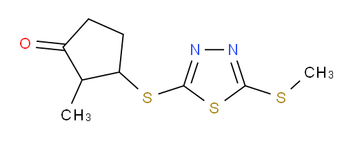 2-methyl-3-((5-(methylthio)-1,3,4-thiadiazol-2-yl)thio)cyclopentanone