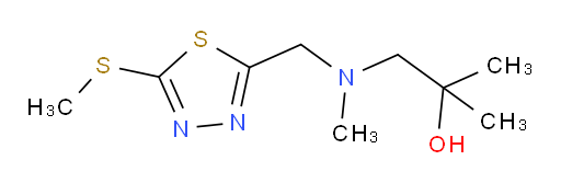 2-methyl-1-(methyl((5-(methylthio)-1,3,4-thiadiazol-2-yl)methyl)amino)propan-2-ol