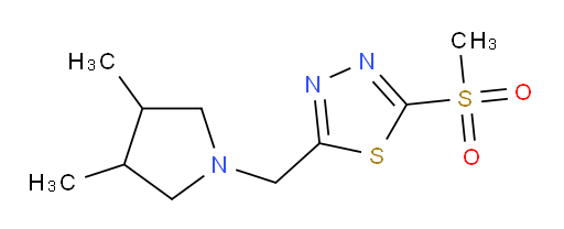 2-((3,4-dimethylpyrrolidin-1-yl)methyl)-5-(methylsulfonyl)-1,3,4-thiadiazole