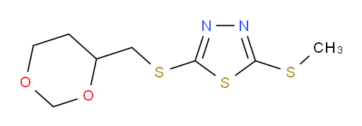 2-(((1,3-dioxan-4-yl)methyl)thio)-5-(methylthio)-1,3,4-thiadiazole