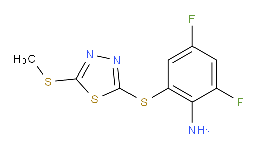 2,4-difluoro-6-((5-(methylthio)-1,3,4-thiadiazol-2-yl)thio)aniline