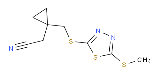 2-(1-(((5-(methylthio)-1,3,4-thiadiazol-2-yl)thio)methyl)cyclopropyl)acetonitrile