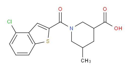 1-(4-chlorobenzo[b]thiophene-2-carbonyl)-5-methylpiperidine-3-carboxylic acid