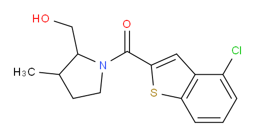(4-chlorobenzo[b]thiophen-2-yl)(2-(hydroxymethyl)-3-methylpyrrolidin-1-yl)methanone