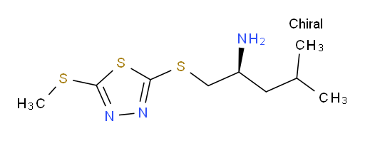 (S)-4-methyl-1-((5-(methylthio)-1,3,4-thiadiazol-2-yl)thio)pentan-2-amine