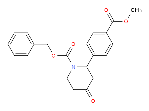 benzyl 2-(4-(methoxycarbonyl)phenyl)-4-oxopiperidine-1-carboxylate