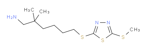 2,2-dimethyl-6-((5-(methylthio)-1,3,4-thiadiazol-2-yl)thio)hexan-1-amine