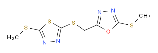 2-(methylthio)-5-(((5-(methylthio)-1,3,4-thiadiazol-2-yl)thio)methyl)-1,3,4-oxadiazole