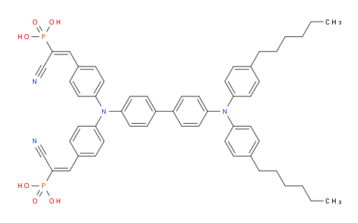 ((1E,1'E)-(((4'-(bis(4-hexylphenyl)amino)-[1,1'-biphenyl]-4-yl)azanediyl)bis(4,1-phenylene))bis(1-cyanoethene-2,1-diyl))diphosphonic acid