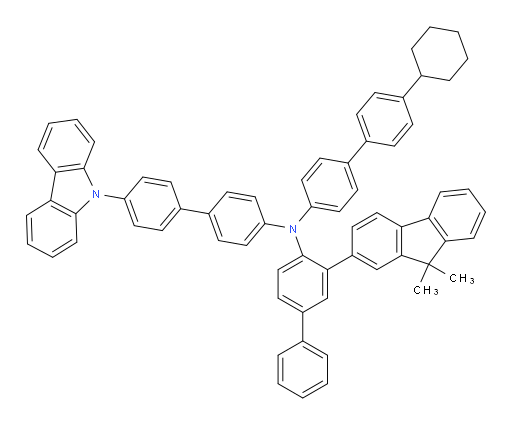 N-(4'-(9H-carbazol-9-yl)-[1,1'-biphenyl]-4-yl)-N-(4'-cyclohexyl-[1,1'-biphenyl]-4-yl)-3-(9,9-dimethyl-9H-fluoren-2-yl)-[1,1'-biphenyl]-4-amine