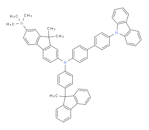 N-(4'-(9H-carbazol-9-yl)-[1,1'-biphenyl]-4-yl)-9,9-dimethyl-N-(4-(9-methyl-9H-fluoren-9-yl)phenyl)-7-(trimethylsilyl)-9H-fluoren-2-amine
