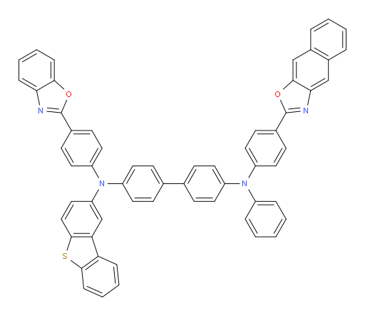 N4-(4-(benzo[d]oxazol-2-yl)phenyl)-N4-(dibenzo[b,d]thiophen-2-yl)-N4'-(4-(naphtho[2,3-d]oxazol-2-yl)phenyl)-N4'-phenyl-[1,1'-biphenyl]-4,4'-diamine