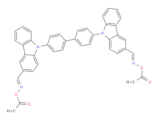 (1E,1'E)-9-(4'-(3-((E)-(acetoxyimino)methyl)-9H-carbazol-9-yl)-[1,1'-biphenyl]-4-yl)-9H-carbazole-3-carbaldehyde O-acetyl oxime