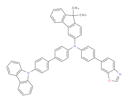N-(4'-(9H-carbazol-9-yl)-[1,1'-biphenyl]-4-yl)-N-(4-(benzo[d]oxazol-6-yl)phenyl)-9,9-dimethyl-9H-fluoren-3-amine