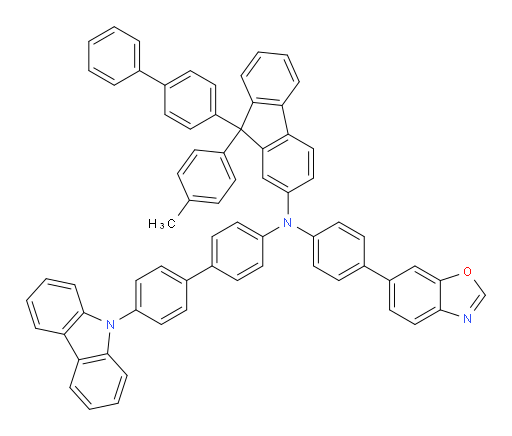 N-(4'-(9H-carbazol-9-yl)-[1,1'-biphenyl]-4-yl)-9-([1,1'-biphenyl]-4-yl)-N-(4-(benzo[d]oxazol-6-yl)phenyl)-9-(p-tolyl)-9H-fluoren-2-amine