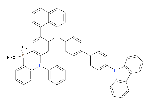 7-(4'-(9H-carbazol-9-yl)-[1,1'-biphenyl]-4-yl)-14,14-dimethyl-9-phenyl-9,14-dihydro-7H-benzo[kl]benzo[5,6][1,4]azasilino[3,2-b]acridine